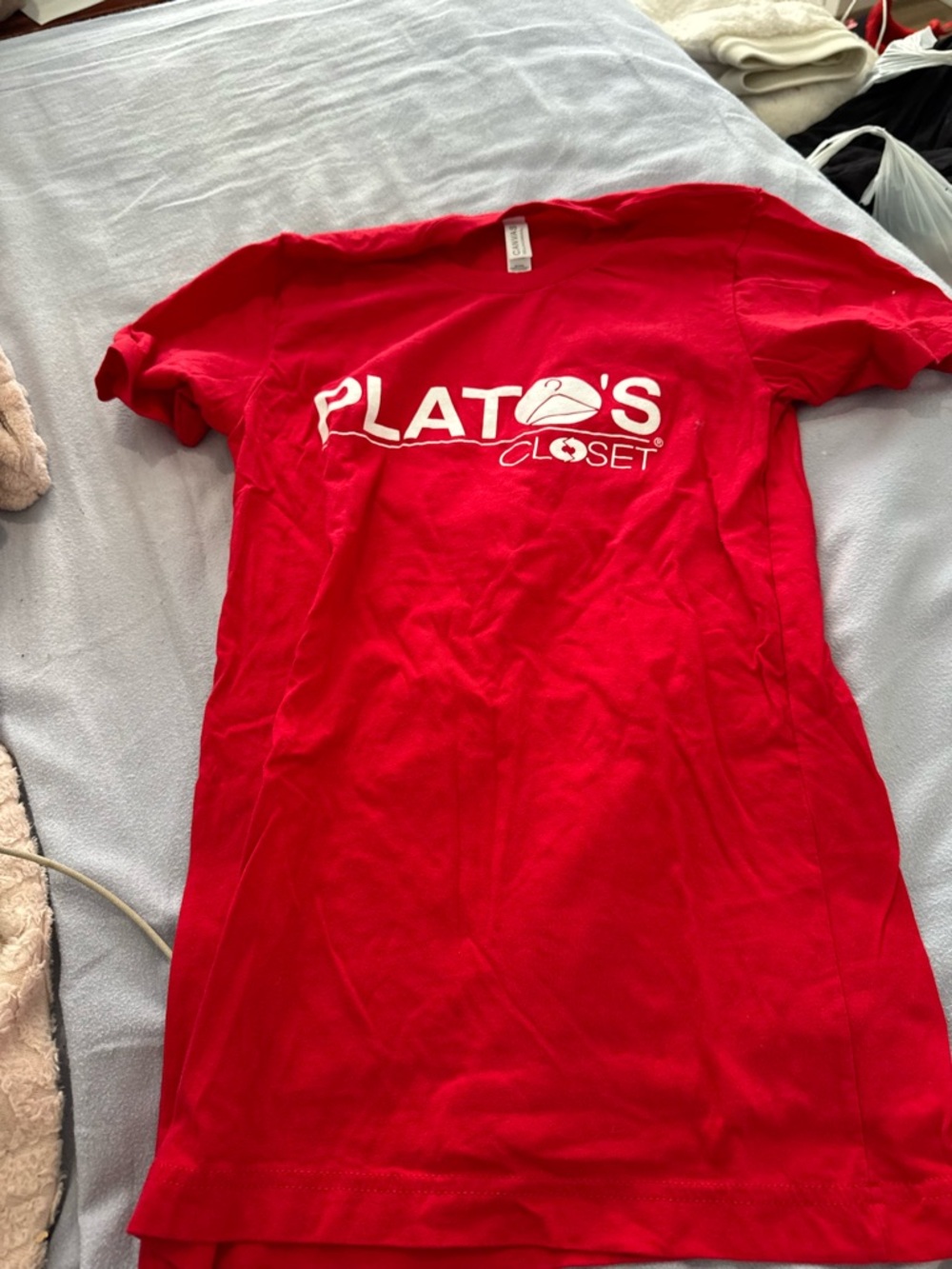 Bella Canvas Red Kids Graphic Tee with White Logo